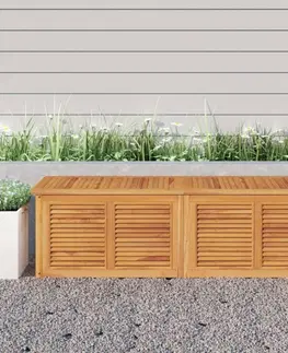 Zahradní úložné boxy Zahradní úložný box s vložkou 175 x 50 x 53 cm masivní teak