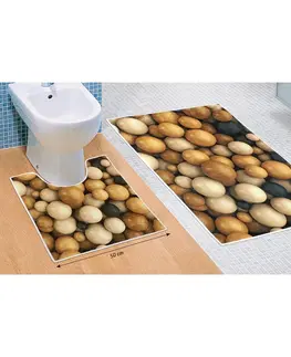 Koberce a koberečky Bellatex Sada koupelnových předložek Dřevěné koule 3D, 60 x 100 cm, 50 x 60 cm