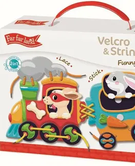 Hračky panenky FAR FAR LAND - Velcro&strings Zábavný vlak