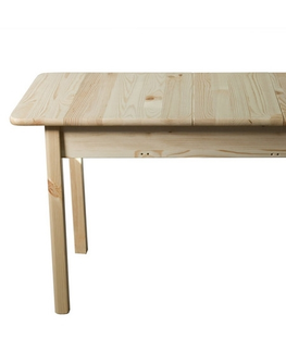 Jídelní stoly Stůl DASHEN 8, 120/170 x 80 cm, masiv borovice, moření ořech