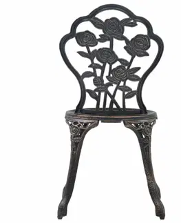Zahradní křesla a židle Zahradní bistro židle 2 ks bronzové Dekorhome