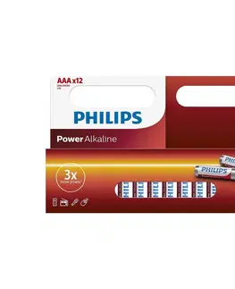 Baterie primární Philips Philips LR03P12W/10 - 12 ks Alkalická baterie AAA POWER ALKALINE 1,5V 1150mAh 