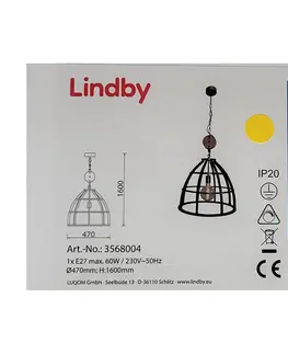 Svítidla Lindby Lindby - Lustr na řetězu MAXIMILIA 1xE27/60W/230V 