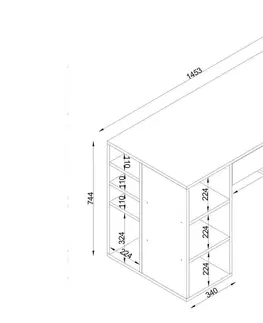 Psací stoly Sofahouse Designový psací stůl Bryson 145,3 cm bílý