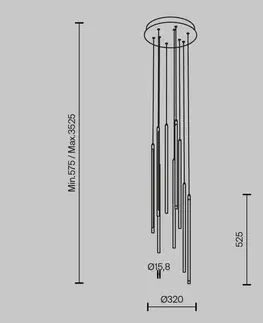 Designová závěsná svítidla MAYTONI Závěsné svítidlo Light stick 3000K 46W MOD236PL-L54B3K