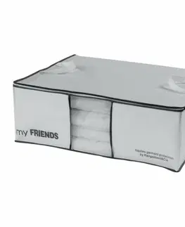 Úložné boxy Compactor Úložný box na 2 peřiny Compactor "My Friends " 58,5 x 68,5 x 25,5 cm, bílý polypropylén