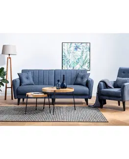 Pohovky a gauče Pohovka s křeslem AQUA modrá