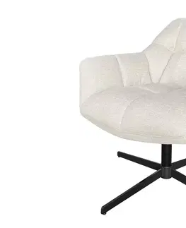 Designové a luxusní židle do pracovny a kanceláře Estila Designová otočná výškově nastavitelná židle Mariposa v béžové barvě 89 cm