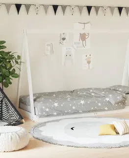 Dětské pokoje Dětská postel bílá 80 x 200 cm masivní borové dřevo