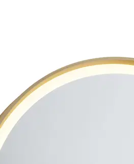 Nastenna svitidla Kulaté koupelnové zrcadlo zlaté 50 cm vč. LED s dotykovým stmívačem - Miral