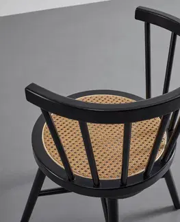 Židle do jídelny Dřevěná Židle Z Masivu A Ratanu