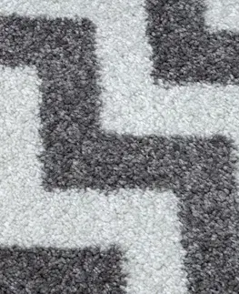 Koberce a koberečky Dywany Lusczow Kusový koberec SKETCH MIKE šedý / bílý - Cikcak, velikost 140x190