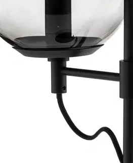 Stolní lampy Lucande Stolní lampa Lucande Sotiana, skleněný globus, černá barva