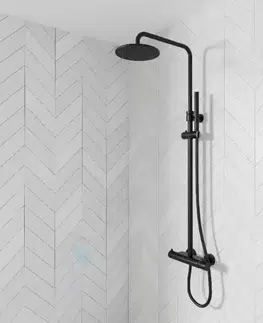 Sprchy a sprchové panely STEINBERG 100 Sprchový set s termostatem, průměr 200 mm, matná černá 100 2721 S