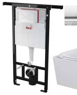 WC sedátka ALCADRAIN Jádromodul předstěnový instalační systém s chromovým tlačítkem M1721 + WC MYJOYS MY1 + SEDÁTKO AM102/1120 M1721 MY1