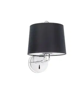 Nástěnná svítidla s látkovým stínítkem FARO MONTREAL nástěnná lampa, chrom/černá
