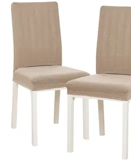 Doplňky do ložnice 4Home Napínací potah na židli Magic clean béžová, 45 - 50 cm, sada 2 ks