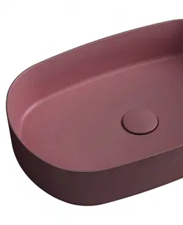 Umyvadla ISVEA INFINITY OVAL keramické umyvadlo na desku, 55x36cm, maroon red 10NF65055-2R