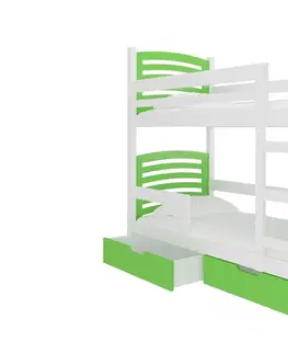 Postele ArtAdrk Dětská patrová postel OSUNA Barva: bílá / zelená