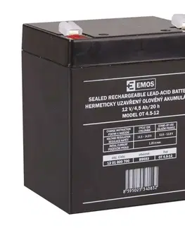 Akumulátory EMOS Bezúdržbový olověný akumulátor 12V 4,5Ah 1201000700