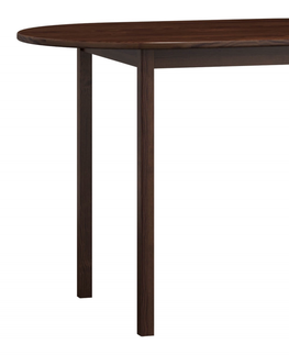 Jídelní stoly Stůl DASHEN 4, oválný 150x80, masiv borovice, moření: ořech