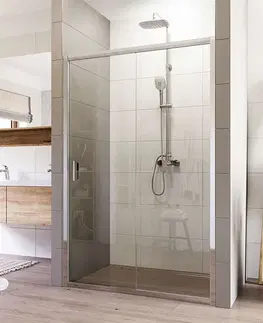 Sprchové kouty MEREO Sprchové dveře, Lima, dvoudílné, zasunovací, 120x190 cm, chrom ALU, sklo Čiré CK80423K