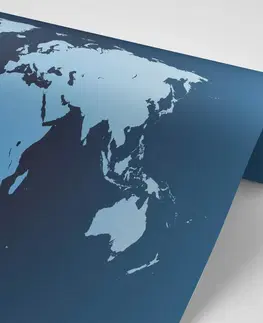 Samolepící tapety Samolepící tapeta mapa světa v odstínech modré
