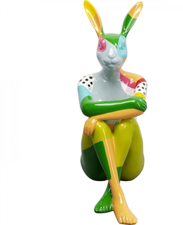 Sošky zajíců KARE Design Soška Gangster Rabbit - barevný, 80cm
