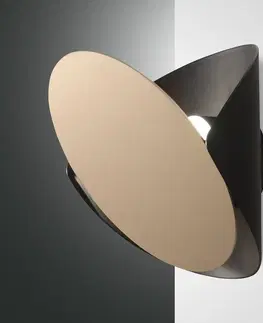 Nástěnná svítidla Fabas Luce LED nástěnné světlo Shield, stmívač, černá-zlatá