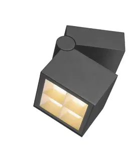 LED venkovní nástěnná svítidla BIG WHITE (SLV) S-CUBE nástěnné a stropní přisazené svítidlo, 2700/3000 K, 15 W, PHASE, 80°, antracit 1007458