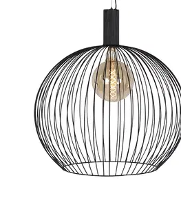 Zavesna svitidla Designová závěsná lampa kulatá černá 70 cm - Wire Dos