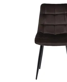 Jídelní sety Jídelní židle CHIC VELVET černá Signal Béžová
