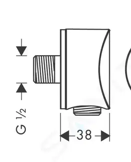Koupelnové baterie HANSGROHE Fixfit Sprchové kolínko S se zpětným ventilem, kartáčovaný černý chrom 26453340