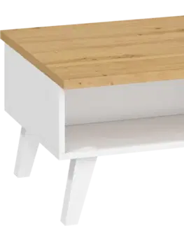 Konferenční stolky ARTBm Konferenční stolek NORDIS-07 | 2D Barva: Dub sonoma tmavý/bílá