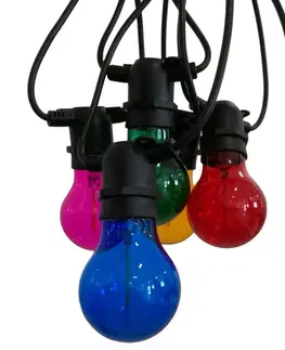 LED řetězy CENTURY LED FIESTA Světelný řetěz s 10 LED žárovkami barevné 6W E27 200Lm IP44 CEN FSTACO-062722