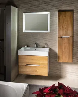 Koupelnový nábytek SAPHO MEDIENA skříňka vysoká 40x140x20cm, 2x dvířka, levá/pravá, bílá mat/dub natural MD452