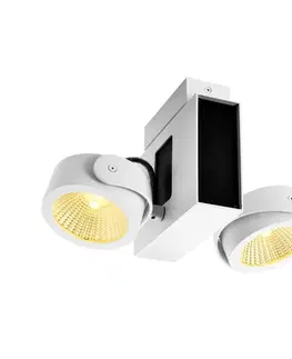 LED bodová svítidla SLV BIG WHITE TEC KALU CW LED vnitřní nástěnné a stropní nástavbové svítidlo, double, bílá / černá, 60°, 3000K 1001424