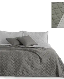 Přehozy Oboustranný přehoz přes postel DecoKing Chiny šedo-stříbrný, velikost 170x210