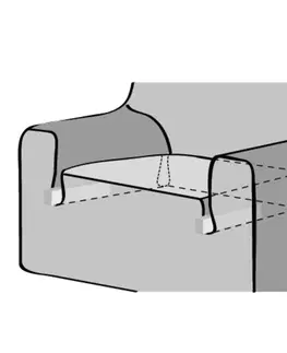 Sedací soupravy Potah na sedačku multielastický, Denia, světle šedý čtyřkřeslo - š. 220 - 260 cm