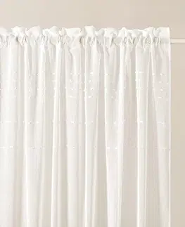 Záclony Moderní krémová záclona Marisa s páskovým závěsem 300 x 250 cm