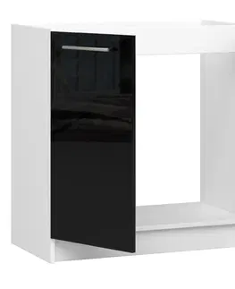 Kuchyňské dolní skříňky Ak furniture Kuchyňská skříňka pod dřez Olivie S 80 cm bílá/černý lesk