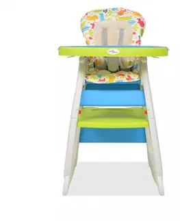 Židle Dětská jídelní židlička 3v1 se stolkem Dekorhome Růžová