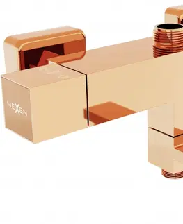 Koupelnové baterie MEXEN Cube baterie termostatická vanová/ sprchová růžové zlato 77910-60