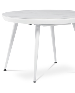 Jídelní stoly Jídelní stůl ANTISANA, bílý mramor/bílý mat