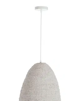 Svítidla Bílé antik provázkové závěsné světlo Ovalie - 43*41*52 cm J-Line by Jolipa 76377