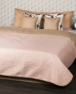 Přikrývky 4Home Přehoz na postel Doubleface béžová/růžová, 220 x 240 cm, 2x 40 x 40 cm