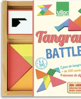 Dřevěné hračky Vilac Hra souboj tangramů TANTAN vícebarevná