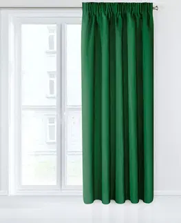 Zatemňovací závěsy Jednobarevné závěsy v zelené barvě 135 x 270 cm