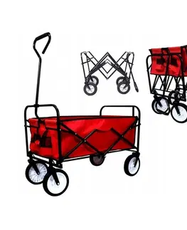 ZAHRADNÍ NÁBYTEK Praktický víceúčelový přepravní vozík v červené barvě