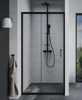 Sprchové kouty MEXEN Apia posuvné sprchové dveře 100, transparent, černá 845-100-000-70-00